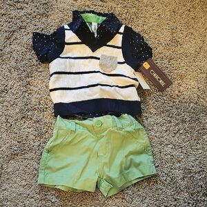 Cherokee Baby Outfit with Navy and Green
